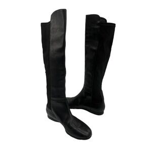 Enzo Angiolini Black Zeric Tall Knee High Stretch Boots Size 6 1/2 Women's